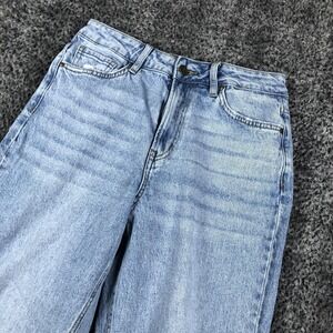 Altar'd State Jeans Womens 27 Blue Light Wash High Rise Wide Leg Distressed